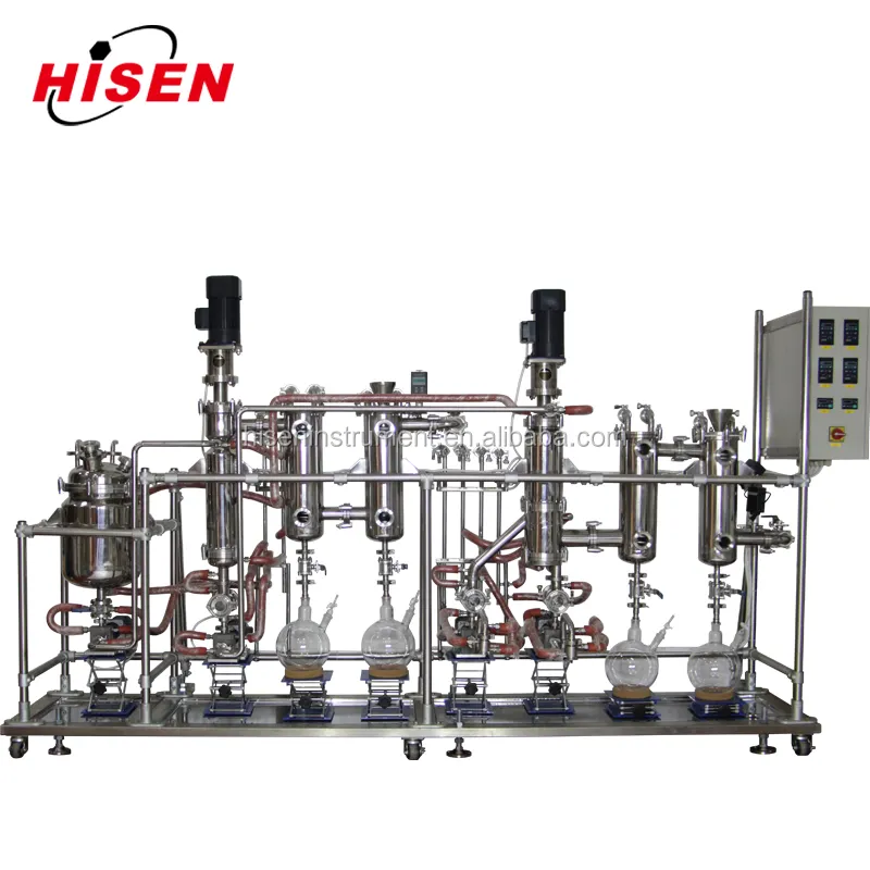 Distillateurs moléculaires en acier inoxydable à deux étages équipement de distillation à court trajet pour la production industrielle