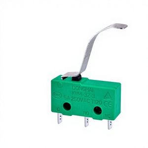 Microinterruptor 5A 125/250V CA SPDT 1NO 1NC con palanca de rodillo de bisagra metálica, tipo botón de acción rápida, 3 pines - Product Image 1
