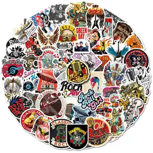 200 Rock Music Series Stickers Hip Hop Rock Music Headphone Stationery Suitcase Mobile Phone Sticker