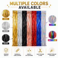 Rideaux en feuille métallisée irisée multicolore pour décorations de fête de Noël, mariage, anniversaire, Nouvel An