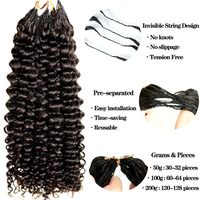 Extensions de cheveux naturels birmans à bandes adhésives, ondulation profonde, 100% cheveux humains, double épaisseur, vente en gros pour revendeurs