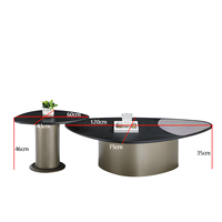 Ensemble de tables basses ovales minimalistes italiennes, table basse combinée moderne et créative de designer pour salon