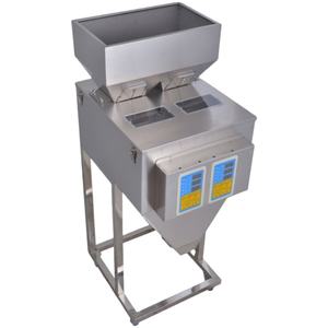 Dispensador de Alta Precisión de Acero Inoxidable con 2 Cabezales para Llenado de Bolsas de 500g de Uvas, Frutos Secos, Bayas de Goji, Especias, Polvo, Harina, Café y Té - Product Image 1