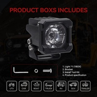 Feux de fossé LED 2 pouces, accessoire 4x4 tout-terrain, 2 lentilles, 3 modes de faisceau, compatibles F150 Raptor Tacoma Bronco SUV RZR Can-Am Maverick