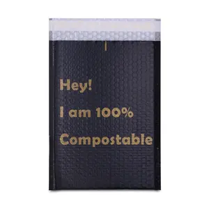 Compostable Padded Mailers OEM Eco Friendly Waterproof 6x10 Mailing Padded Envelopes Biodegradable Shipping Custom Compostable Bubble Mailer Bag With Logo