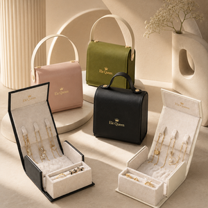 Luxury Mini Handbag Style Jewelry <b>Box</b> with PU Leather Surface Portable <b>Ring</b> Necklace Storage Organizer for jewelry storage - Product Image 1