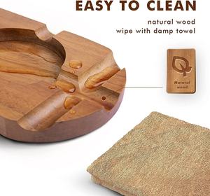 Custom Metal Wooden Ashtray European Desktop Drawer Cigar Tray Multifunctional <b>Whiskey</b> <b>Glass</b> Holder Cigar Ashtray Accessories - Product Image 5