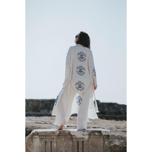 Accappatoio morbido cotone organico fatto a mano blocchi di legno stampati - Product Image 3