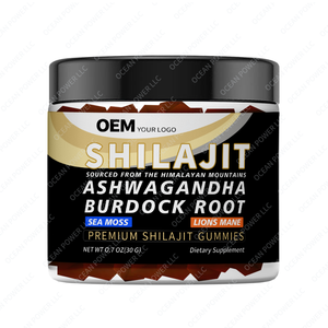 อาหารเสริมชิลลาจิตแท้จากเทือกเขาหิมาลัยแบบขายส่ง OEM ผสมสาหร่ายมอสทะเล อัชวกันดา รากเบอร์ด็อก เห็ดไลออนส์แมน และกรดฟูลวิค - Product Image 1