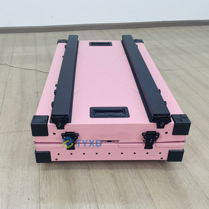 Casa plegable de aluminio para perros, jaula de viaje plegable profesional, rosa, venta al por mayor - Product Image 5
