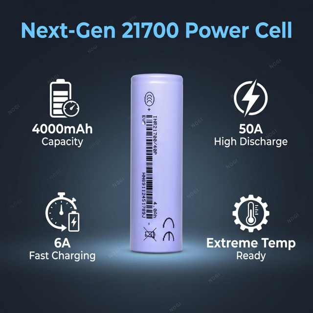 Premium 21700 4000mAh 3.7V INR21700/40P Lithium Ion Battery Cell 12.5C 50A Output Rechargeable Li-ion Battery Cylindrical Cell