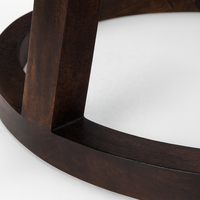 Table à manger en bois de manguier |   Conception moderne pliable faite à la main |   Protections de sol en caoutchouc couleur bois massif brun foncé sur mesure, garantie 3 ans