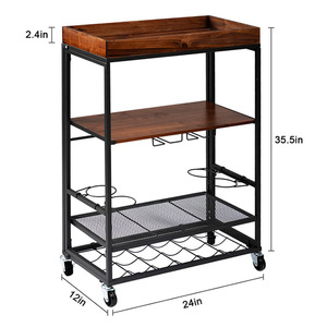 New cross-border hot-selling food cart, <b>foldable</b> food cart, hotel food delivery cart, tea cart, kitchen storage rack - Product Image 3