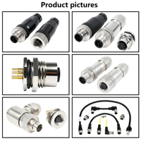 BEXKOM M8D-F 3 8 Broches en laiton plaqué or, connecteur femelle à vis, blindage EMC, IP67, anti-vibration, anti-corrosion, communication de données