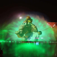 Fontaine de cinéma à écran d'eau de grande envergure, design chinois, AC 110-240V, contrôle programmable, éclairage laser, projection