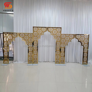 LEDA Wedding Events Supplies Custom Indian Style Gold Luxury Hollow Carving Pattern <b>Backdrop</b> <b>Stand</b> - Product Image 3