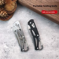 Couteau pliant multifonction en acier inoxydable, lame de 5,5 cm, pour peler les fruits, portable, pour le camping, la survie, mini porte-clés