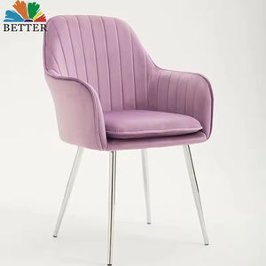 Sillas de Comedor Modernas de Terciopelo Baratas al por Mayor, Sillón Nórdico con Cojín, Asientos de Lujo y Confort para Comedor, Hogar y Restaurante - Product Image 1