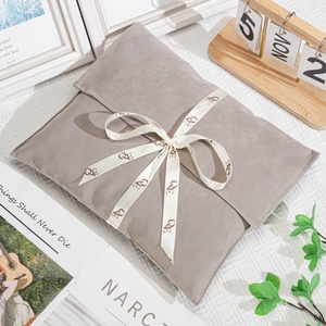 ซองจดหมายหนังเทียมสีเทาขนาด30*25ซม. สำหรับเสื้อผ้าอัญมณีซองแขนพิมพ์ลายสำหรับต่อผมกำมะหยี่ถุงของขวัญ - Product Image 5