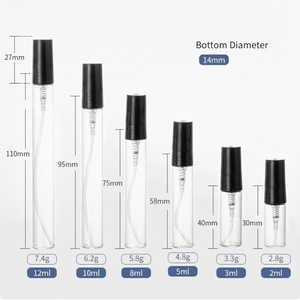 Flacons de parfum cylindriques modernes en verre personnalisables avec bouchon à vis, conteneurs portables pour sérum, soins de la peau, huiles essentielles, rechargeables - Product Image 3