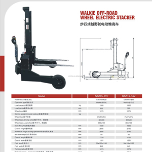 รถยกไฟฟ้าแบบออฟโรด รับน้ำหนัก 1500 กก. ยกสูง 2095 มม. สำหรับคลังสินค้า - Product Image 2