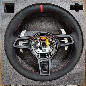 Volant de voiture à cadre en Alcantara et Rivet noir tout rouge personnalisé pour DOS <span class=keywords><strong>Macan</strong></span> 95B <span class=keywords><strong>S</strong></span> <span class=keywords><strong>Turbo</strong></span> GTS 2014 à <span class=keywords><strong>2023</strong></span> - Product Image 6
