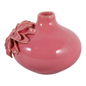 Vaso in Ceramica Rotondo con Dettagli Floreali Tridimensionali e Finitura Lucida per Arredamento Casa - Product Image 6