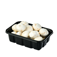 Barquettes d'emballage alimentaire jetables en PET bleu-noir de 350g (12oz) personnalisables pour champignons, idéales pour les supermarchés