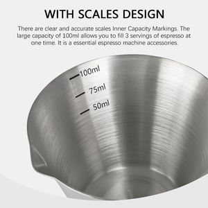100 मिलीलीटर स्टेनलेस स्टील कॉफी मापने के लिए जूग तेज मुंह वी-आकार के स्पैट को मापने वाले उपकरण के लिए - Product Image 2