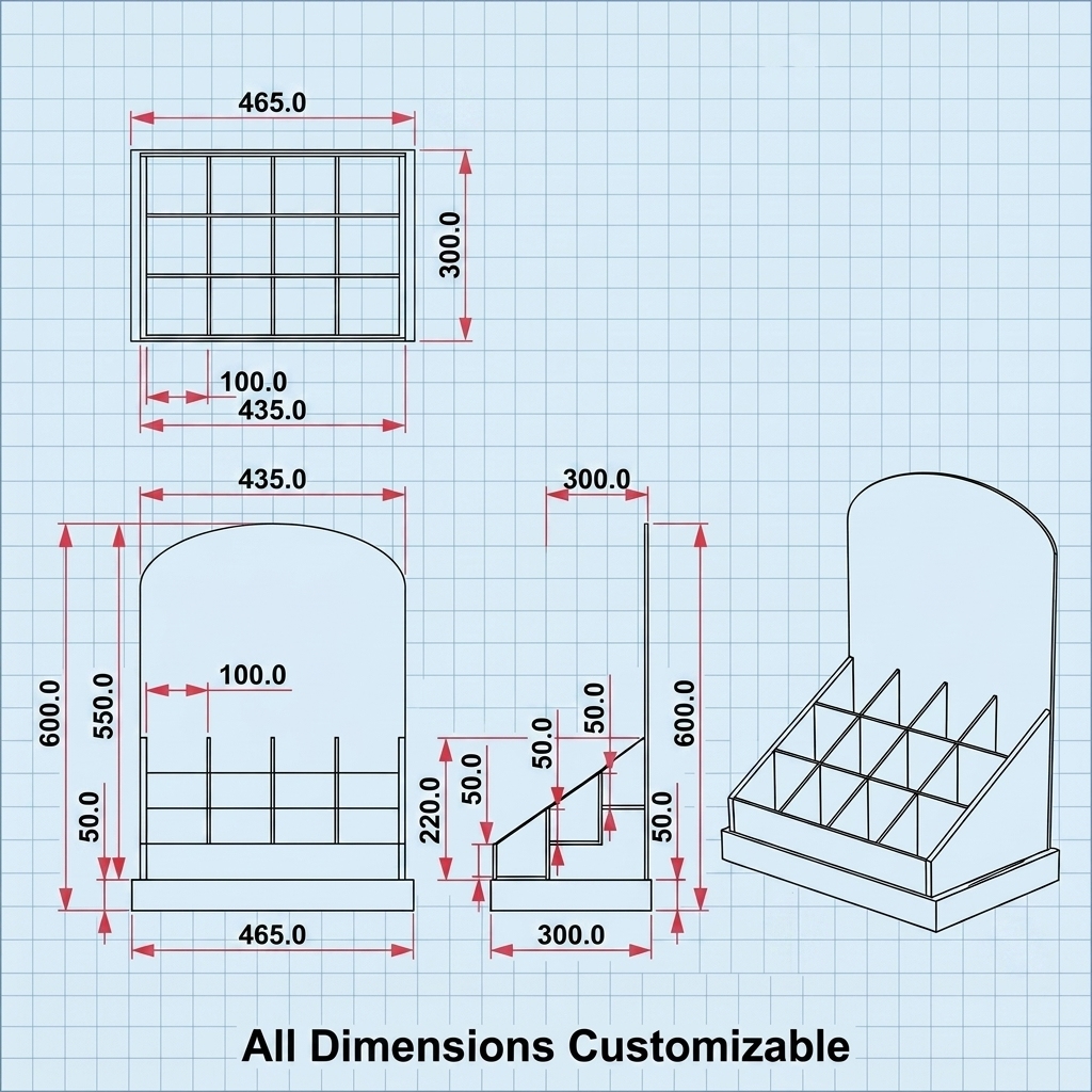 Custom Cardboard Countertop Display Stand Retail Counter Organizer Rack for Stickers Lipstick Cosmetics Toys Small Products — view 3