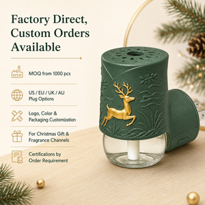 Diffuseur d'arômes vert de Noël <span class=keywords><strong>en</strong></span> gros, 21 ml, sans eau, machine à parfum, design cerf, logo personnalisé - Product Image 4