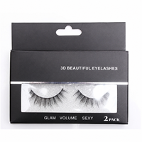 Boîte en papier personnalisée pour faux cils, emballage de luxe avec fenêtre transparente, vente en gros