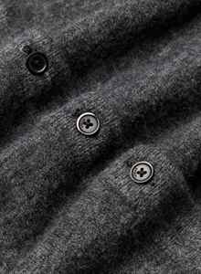 Cárdigan Corto de Punto Gris para Mujer, Manga Larga, Cuello Redondo, Botones al Frente, Estilo Minimalista, Top Otoñal - Product Image 6