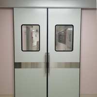 Puerta Médica Eléctrica Hermética Corredera de Acero, Minimalista, Antibacteriana, Impermeable, Personalizable, para Cuarto Limpio de Hospital