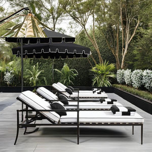 Meubles de Patio en aluminium, meubles d'extérieur, coins étagés, pieds de <span class=keywords><strong>Sabot</strong></span>, jambes coniques, classique, x-bretelles, chaise longue d'extérieur de luxe - Product Image 2