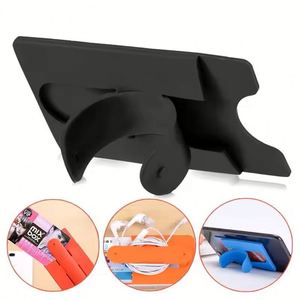 Support de téléphone portable multifonction en silicone avec logo personnalisé, porte-cartes de crédit professionnel, portefeuille adhésif pour smartphone - Product Image 4