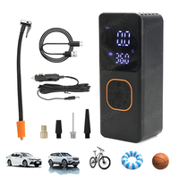 Compresseur d'air portable sans fil pour pneus de voiture, en ABS, avec affichage numérique, lumière d'urgence et moniteur de pression des pneus