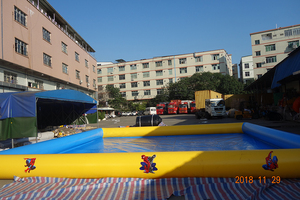 Bể Bơi Hình Chữ Nhật Bền Kín Nước Màu Xanh PVC Tarpaulin Trẻ Em Bể Bơi Bơm Hơi - Product Image 4