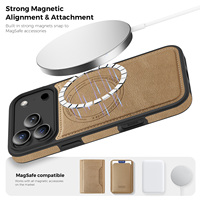 Étui magnétique en cuir végétalien pour iPhone 18 Pro Max 17 Pro Max 17e Air 16 Plus 15 14 – Coque de téléphone professionnelle fine, classique et antidérapante