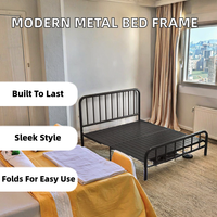 Lits pliants modernes et durables en métal épaissi, tailles double et simple, pour atelier (vente en gros)