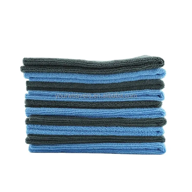 OEM ब्लू ग्रे 350GSM 16x16 एक प्रकार का वृक्ष मुक्त Microfibre सफाई कपड़ा कार धोने तौलिया