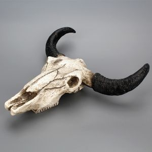 Taureau vache crâne tête taureau résine artisanat <span class=keywords><strong>Bison</strong></span> squelette tête tête d'animal tenture murale Statues pour la décoration d'halloween - Product Image 2