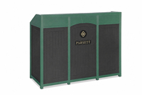 Comptoir de réception extérieur pour parcours de golf, support de sacs et de sacoches, en plastique recyclé, mobilier de club-house, logo personnalisé