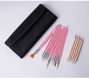 Kit de 20 pinceaux pour décorations d'ongles avec sac de rangement, stylo à pois, stylo de peinture, pinceau à gel pour <span class=keywords><strong>dessin</strong></span>, kit de pinceaux pour nail art - Product Image 3