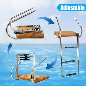Yacht <span class=keywords><strong>en</strong></span> acier inoxydable de haute qualité avec mains courantes plate-forme de <span class=keywords><strong>piscine</strong></span> échelle de bateau marin télescopique - Product Image 4