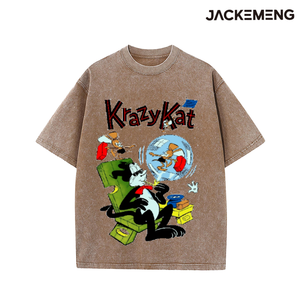 เสื้อยืดโอเวอร์ไซส์ลายพิมพ์ <span class=keywords><strong>Krazy</strong></span> Kat สไตล์วินเทจ ล้างสีแล้ว สินค้าจากอเมริกา ขายส่ง เสื้อยืดลำลองสไตล์ Y2K - Product Image 5