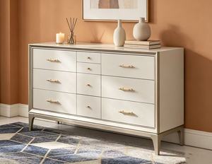 <b>Light</b> Oak Sideboard 4-Door Raised <b>Panel</b> Mid Century Modern Credenza Living Room Cabinet Storage Furniture - Product Image 2