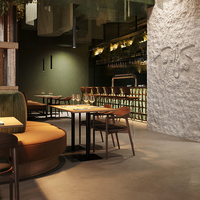 Ensemble de mobilier de restaurant commercial moderne, table et chaises de restaurant en bois sur mesure pour hôtel, café, projet de restaurant