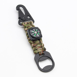 Porte-clés Paracord robuste avec mousqueton et boussole Accessoire de camping et de randonnée pour hommes et femmes - Product Image 4