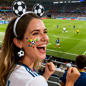 مجموعة إكسسوارات مشجعي كرة القدم للولايات المتحدة-كندا-المكسيك <span class=keywords><strong>2026</strong></span> تشمل عصابة رأس وأقراط ووشم مؤقت - Product Image 6